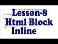 HTML Blocks and Inline Elements tutorial HTML tutorial for Beginners in Hindi