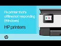 How to fix an HP printer that is offline or not responding from a Windows computer HP Printers