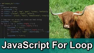 JavaScript For Loop Tutorial using HTML Tables and Nested Loops