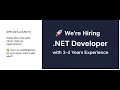 We re Hiring NET Developer with 3-4 Years Experience