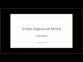 Simple Regression Model
