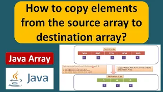 How to copy elements from the source array to destination array Java Array ArrayCopy