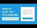How to Copy Text to Clipboard in JavaScript Copy Text to Clipboard Copy Text in JS CodingTails