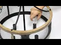 LNC HOME Rustic Drum-shaped Metallic Chandelier Installation Introduction