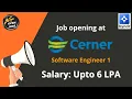 Cerner hiring Software Engineer 1 How to apply Job location