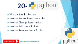 20 - Create Access Add Change Delete Items from List in Python