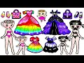 Lagu Rainbow VS Black 🌈 BALELRINA CAPPUCCINA Mother \u0026 Daughter Barbie New Dress | DIY Arts \u0026 Paper Crafts