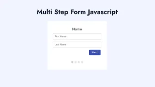 Multi Steps Form Using Javascript HTML CSS