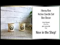 Honey Bee Votive Candle Set Custom Vintage Style Bee Home Decor Bumble Bee Decor Rustic Bee Decor
