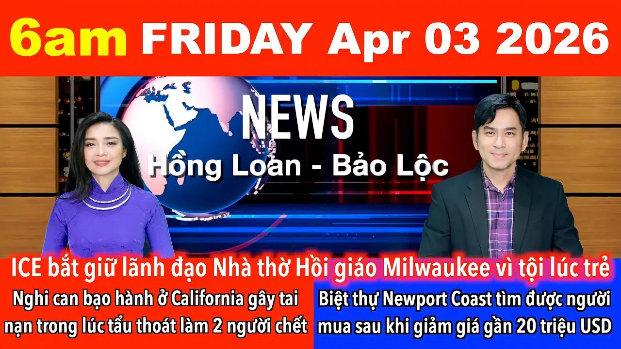 🇺🇸Apr 3, 2026 Nghi can bạo hành gia đình ở California gây tai nạn lúc tẩu thoát làm 2 người chết