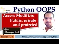 OOP Access Modifiers public private and protected in Python Python Tutorial for Beginners