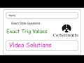 Exact Trig Values Answers - Corbettmaths
