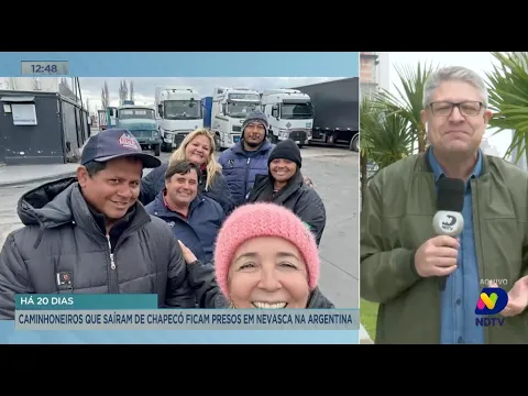 Caminhoneiros que saíram de Chapecó ficam presos em nevasca na Argentina