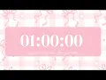 1 Hour Aesthetic Timer Pink Bow Countdown No Music Cute Study Timer