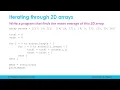 Iterating through 2D Arrays