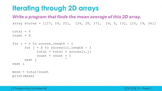 Iterating through 2D Arrays