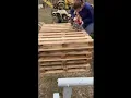 3 investment pallets turned into 38 fence panels from Lowe s for French country Herb garden