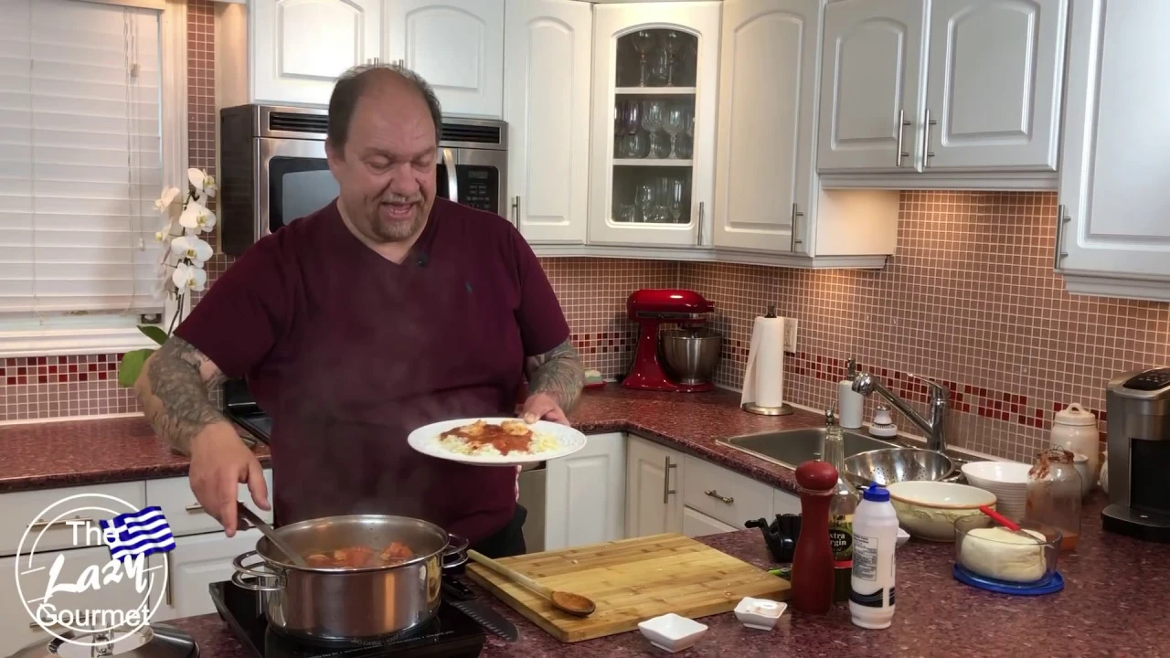 How To Make Garidomakaronada ()   Greek-Style Jumbo Shrimp with Pasta