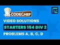 Codechef Starters 154 Solutions - A to D by Gaurish Baliga TLE Eliminators