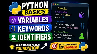 Variables Keywords Identifiers in Python Python Tutorial for Beginners