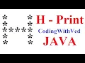 H print in Star pattern java Pattern Program CodingWithved coding Ved H print in java