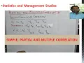 SIMPLE PARTIAL AND MULTIPLE CORRELATION with Venugopalan P K