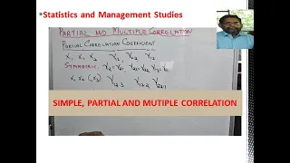 SIMPLE PARTIAL AND MULTIPLE CORRELATION with Venugopalan P K