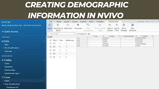 Creating Demographic information in NVivo