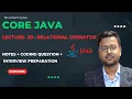 Lecture-20 Relational Operator In Java Core Java Full Course Hindi Tutorial Shubham Bytes