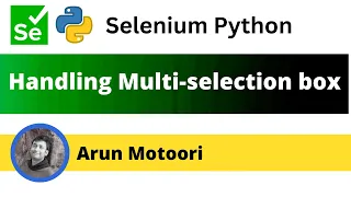 Handling Multi selection box fields List Box using Selenium Python Selenium Python