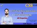 CSS Text Transformation and Text Spacing CSS Text Transformation CSS Text Spacing