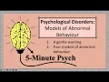 Psychological Disorders Models of Abnormal Behaviour