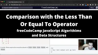 Comparison with the Less Than Or Equal To Operator Basic JavaScript freeCodeCamp tutorial