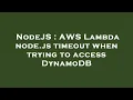 NodeJS AWS Lambda node js timeout when trying to access DynamoDB