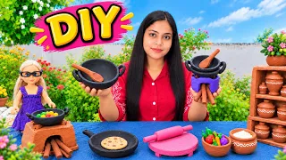 I Made Cute 10 Kitchen Set😍!DIY Chulha  & Kitchen Set | Miniature 