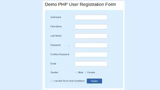PHP and MySQL User Registration System