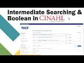 Intermediate Searching Boolean in CINAHL