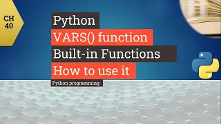 Python tutorial - Python function VARS