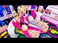 6 Minutes Satisfying Unboxing Pink Barbie Princess Family Playset Cute Doll Toys ASMR Review Toys