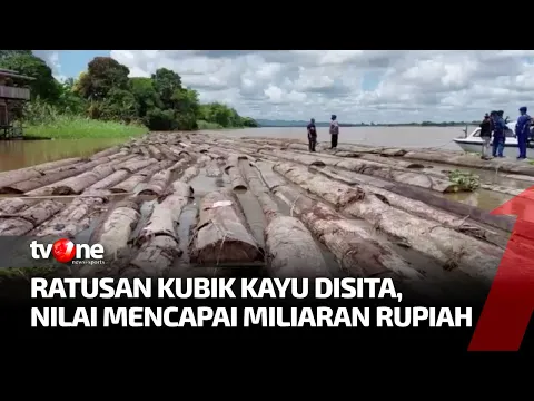 Polairud Kaltim Sita Ratusan Kubik Kayu Diduga Ilegal