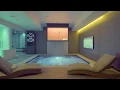 Lagu Luxurious Home Spa and Theater - Waterfall, Hot Tub, Sauna, Shower, Gym, and Lounge Seating