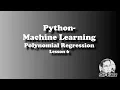 Python - Machine Learning Polynomial Regression