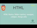 HTML Basic Tables caption rowspan colspan merge multiple rows and columns