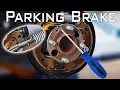 Car still moves with handbrake to adjust Parking pedal brakes Adjusting brake drum