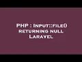 PHP Input file returning null Laravel