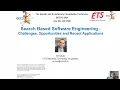 Search-Based Software Engineering Challenges Opportunities and Applications - Tutorial GECOO 2020