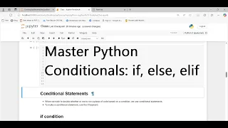 Python Class 18 Mastering Conditional Statements - if if-else elif Nested if-else Explained
