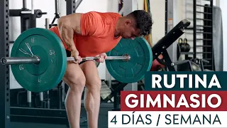 Rutina de 4 días para ganar músculo rápido en el gym