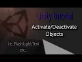How to toggle an object in unity very Simple unity tutorial Activating or deactivating