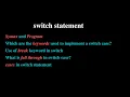 switch statement in java with syntax and program Hindi Placement java course